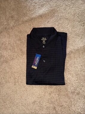 Haggar Black Grid Performance Polo
